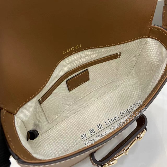 Gucci專櫃古馳最新款Horsebit 1955系列迷你肩背包單肩斜挎女包 jh2891型號：815205
